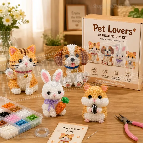 Kit de Manualidades con Cuentas 3D de Animales Pequeños y Lindos, Kit de Manualidades con Cuentas 3D de Animales Pequeños, Nuevo Kit de Animales con Cuentas 2026 para Adolescentes y Adultos