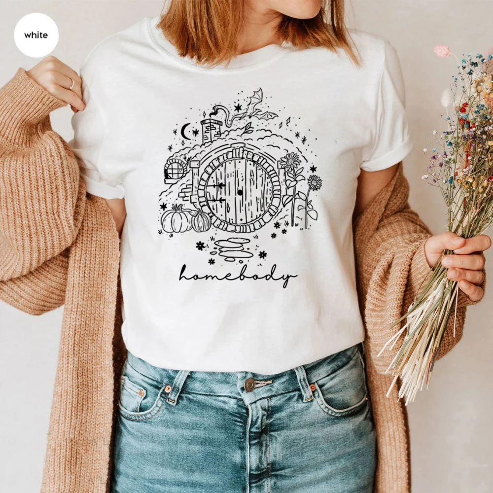 The Shire Tshirt Vintage LOTR Homebody Shirt Home of The Second Breakfast Tees Retro Middle Earth Hobit Merch Bookish Tops Gift