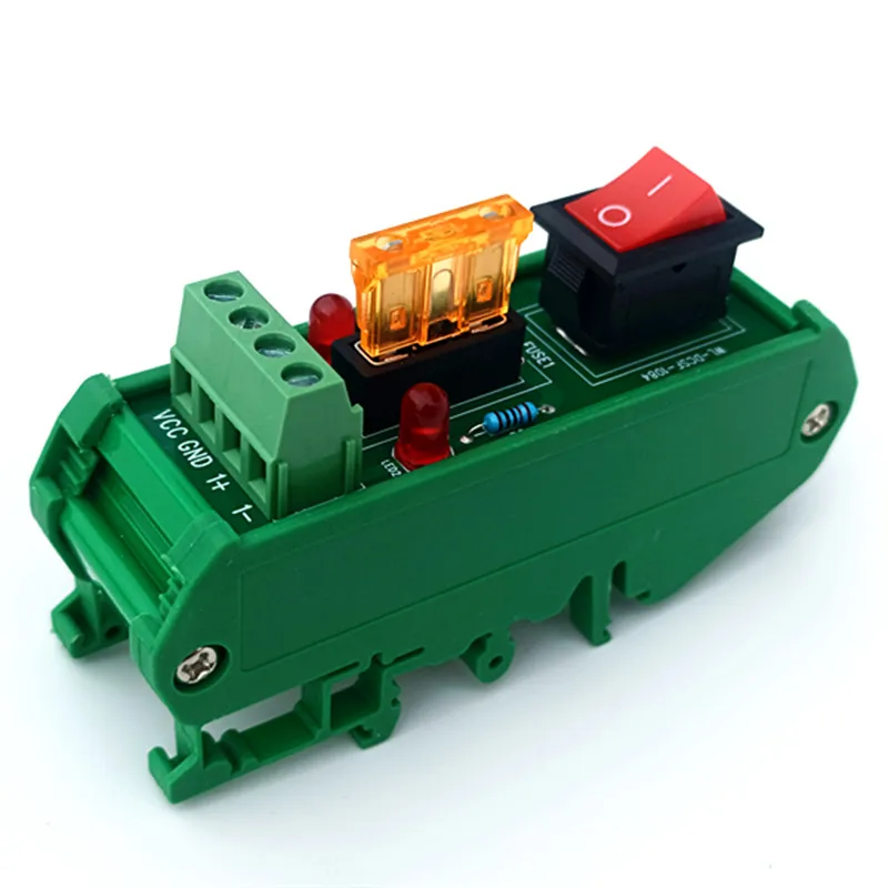 DIN Rail Mount 1 Position Switch Power Distribution Module Fuse Splitter Board AC/DC 5-32V