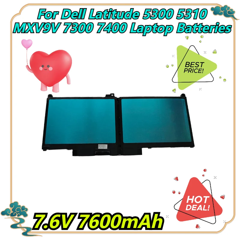 

7,6 В 7600 мАч для ноутбуков Dell Latitude 5300 5310 MXV9V 7300 7400
