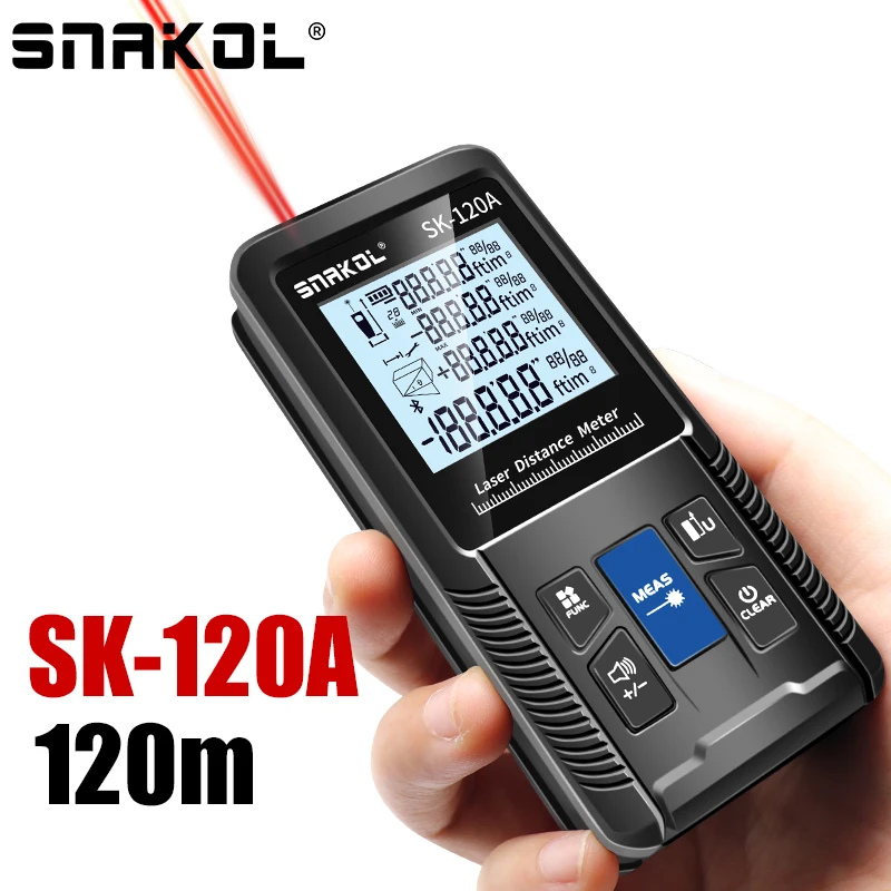 SNAKOL 3-in-1 High Precision Laser Rangefinder Tape Measure, 40-200m Digital Distance Meter, Portable Electronic Measuring Ruler
