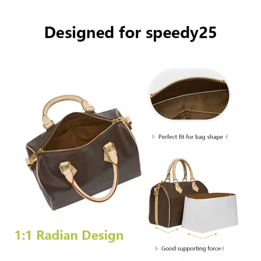 Insert Bag Organizer for LV Speedy 253035 Flap Handbag Inner Bag Makeup Travel Purse Storage Tote Bag Accessories