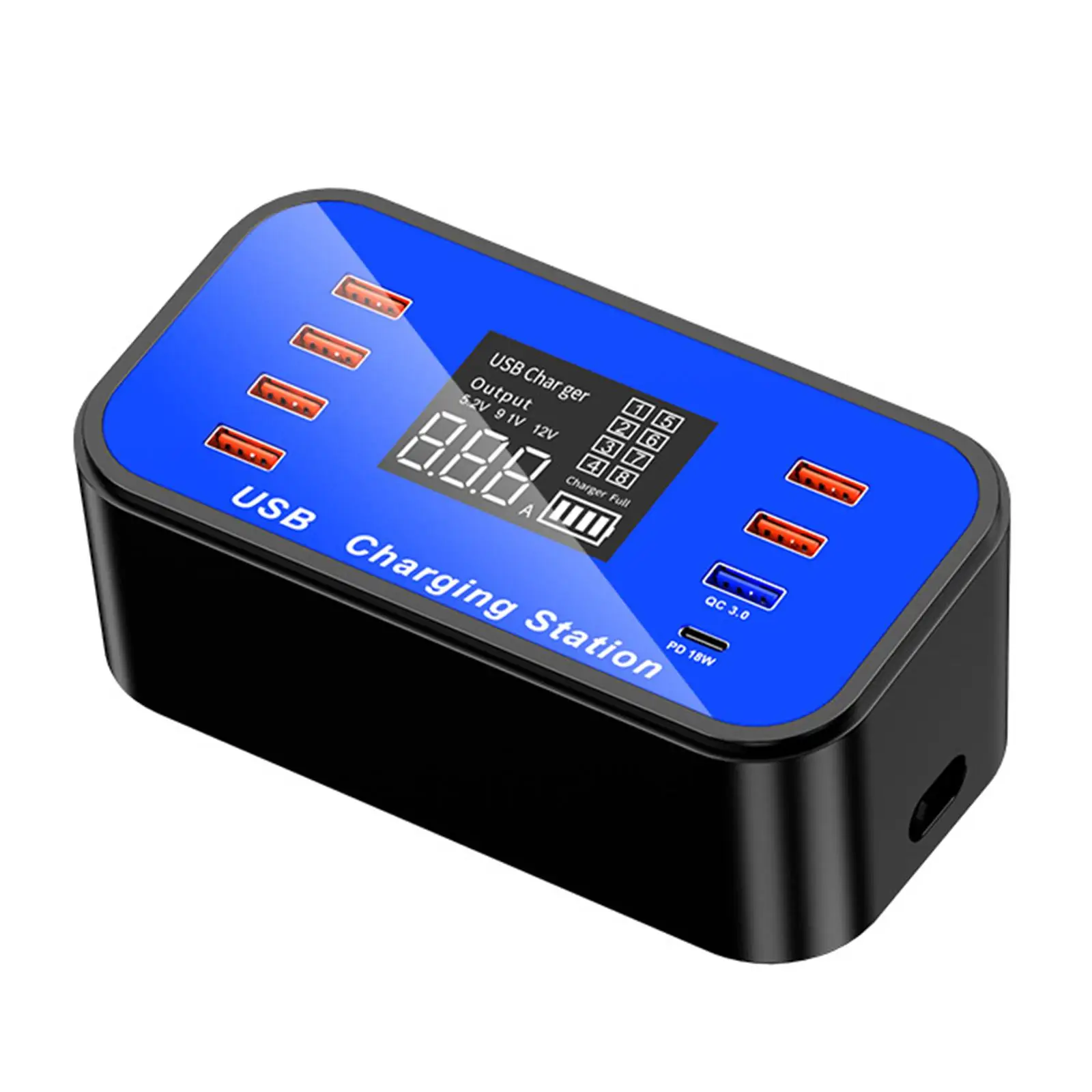 Multi USB Charger 8 Ports Hub Charging Station with LCD Display