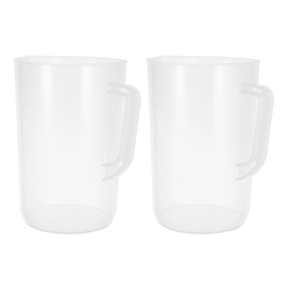 

2 Pcs Oil Measuring Cup Engine Measure Baking Cups Chemical Container Liquid Plastic Mug Pool for Liquids