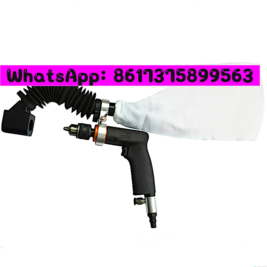 

TY13155V Industrial Pneumatic Central Vacuum Drill 3/8" Chuck 550 Rpm .45 Pistol Grip Drilling Dust Collection Attachment