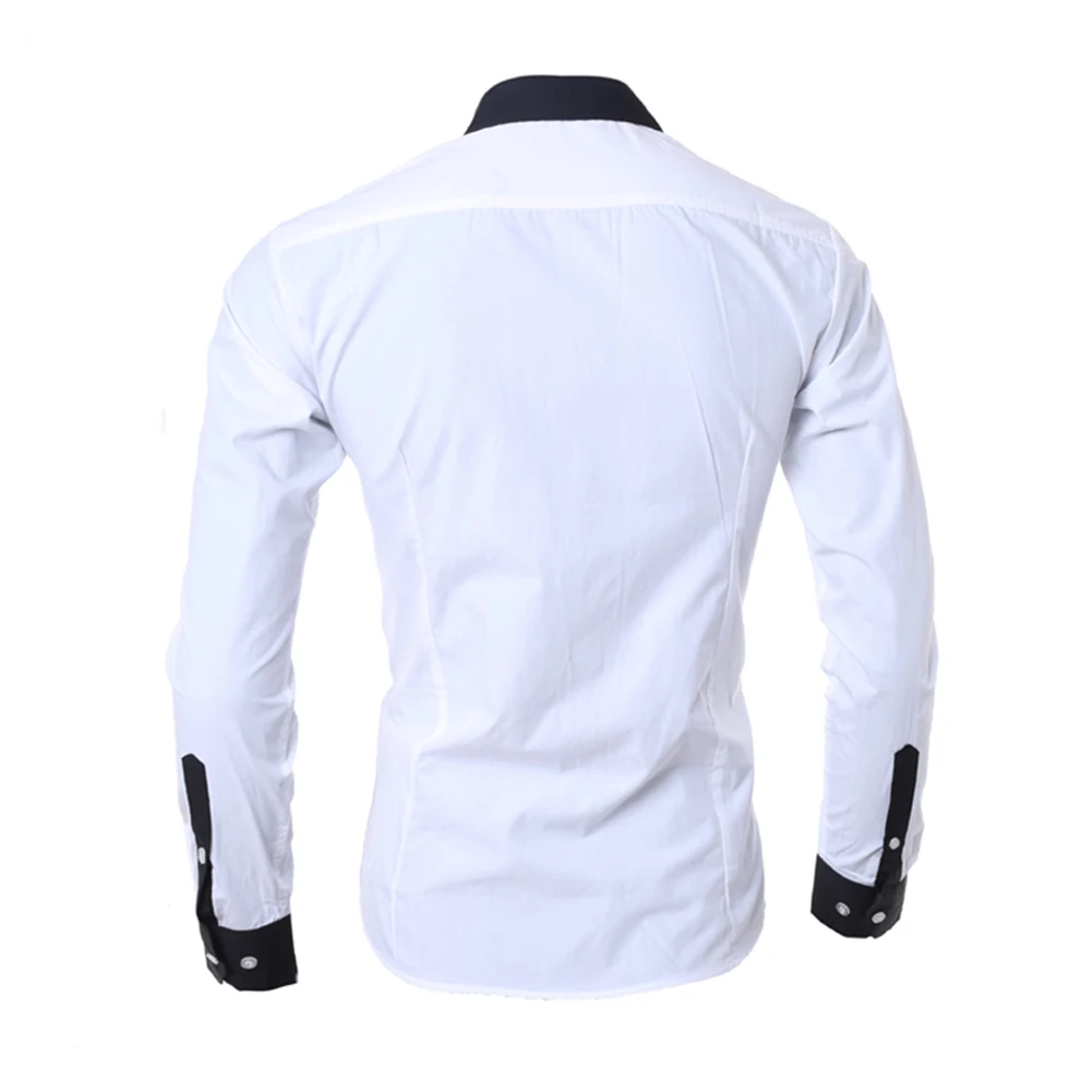

Blouse Top Men Shirts Casual Classic Collared Cotton Dress Formal Four Season Long Sleeve Modern Premium Slim Dress