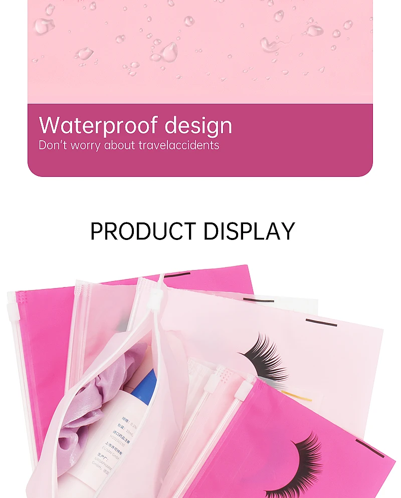10 stücke Wimpern Nachsorge Taschen Mit Reißverschluss Kulturbeutel Make-Up Tasche Kosmetische Reise Schönheit Werkzeug Verpackung Lash Verlängerung Liefert – Detail 8