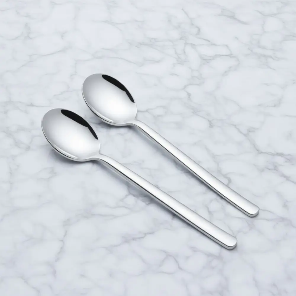316L Stainless Steel Thickened Spoon Long Handle Mirror Finished Tableware Simple Design Soup Dessert Mixing Cutlery