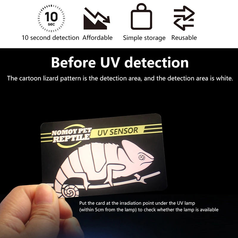 Réptil UVB Lâmpada, Testes UV Tester Papel, medidor, Tartaruga Ultravioleta Teste Ferramenta, Pet fornecimentos