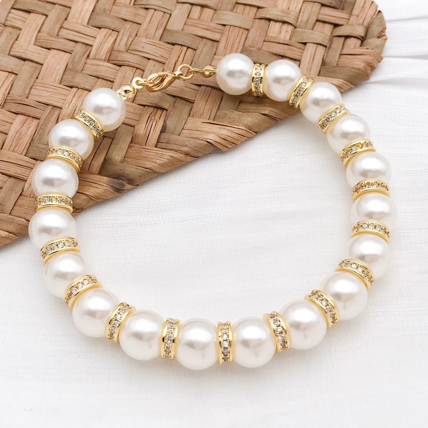 5pcs 18K Real Gold Plated Brass Zircon Rondelles Crystal Beads Round Loose Spacer Beads For DIY Jewelry Making Accessories image 5