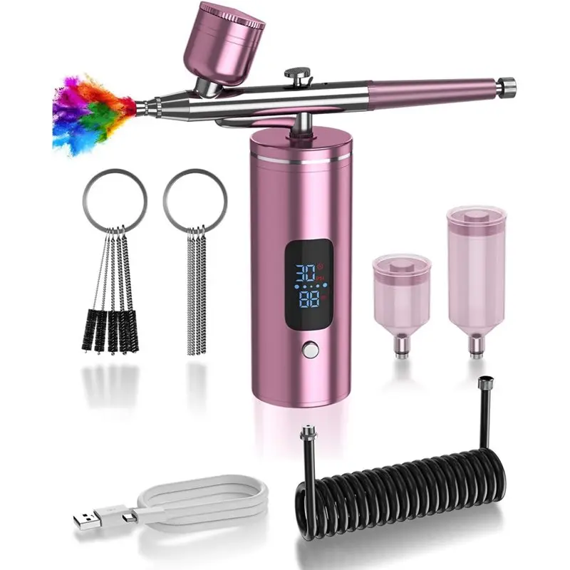AT51-Kit Airbrush Set With Cordless Airbrush For Nails, Air Compressor Included For Models/Shoes Cakes/Hair,For Painting