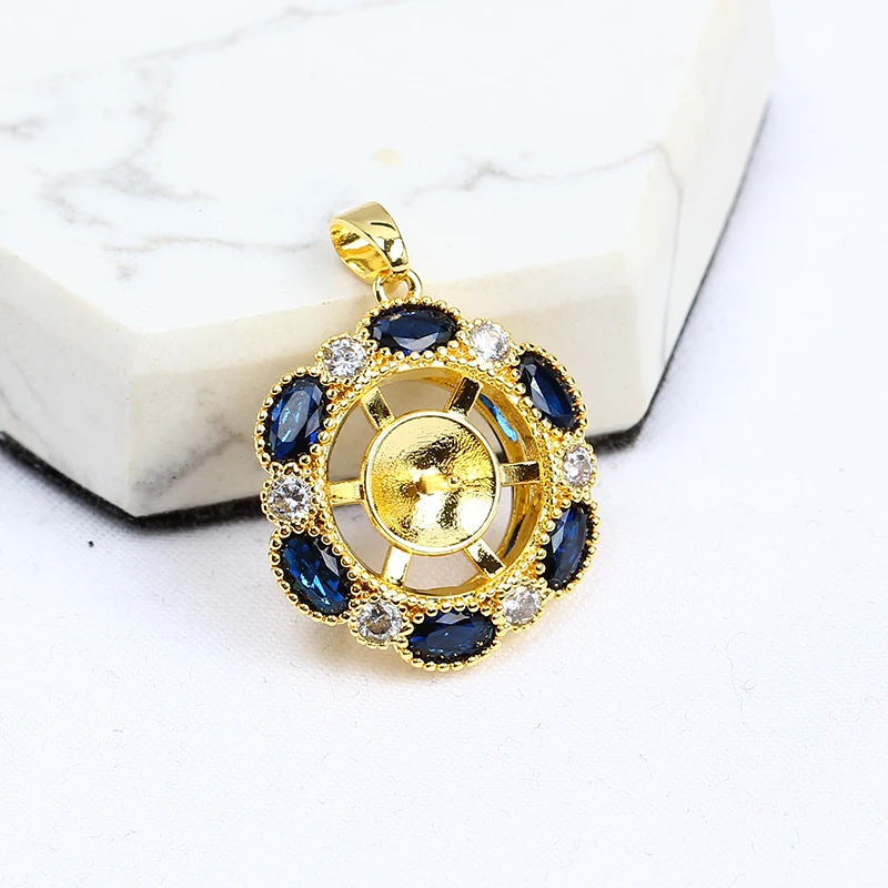 

JZ236 Copper Gold Plated Domestic Adjustable Pearl Ring Blank Empty Settings DIY Jewelry Findings