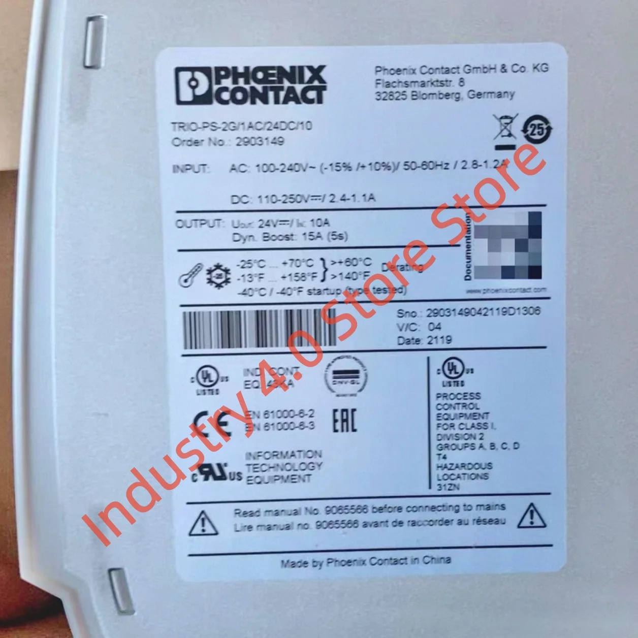 

Новый 2903149 TRIO-PS-2G/1AC/24DC/10 2903151 TRIO-PS-2G/1AC/24DC/20 оригинал