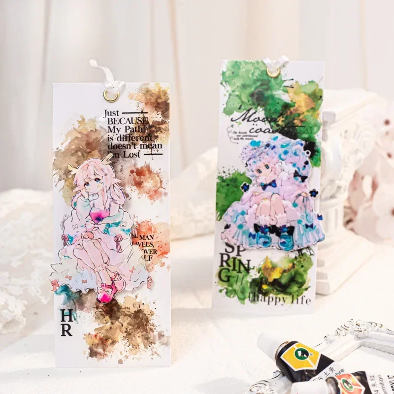 1Roll 2M PET Tape Swoosh Text Collage PET Ink Rhythm Adhesives Supplies Handbook Writing Backing Tapes Scrapbook 60mm*2m