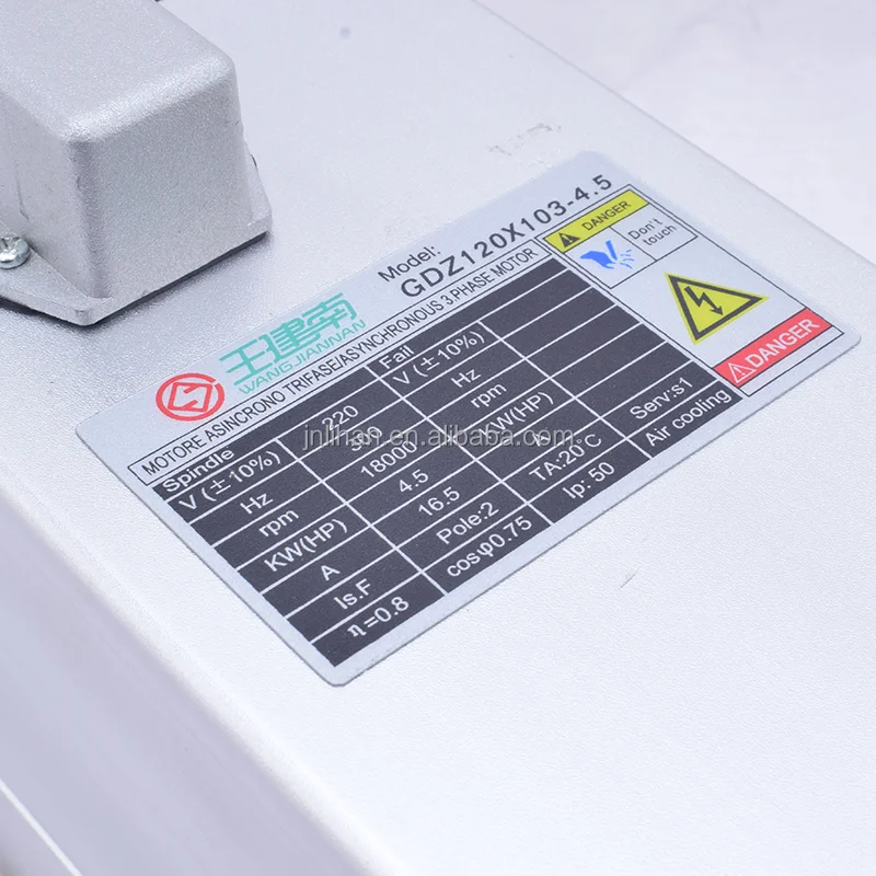GDZ120*103-4.5kw Air Cooling Spindle Motor 4.5kw ER32 18000rpm CNC Spindle Motor For Engraving Cutting Wood MDF Acrylic Plywood