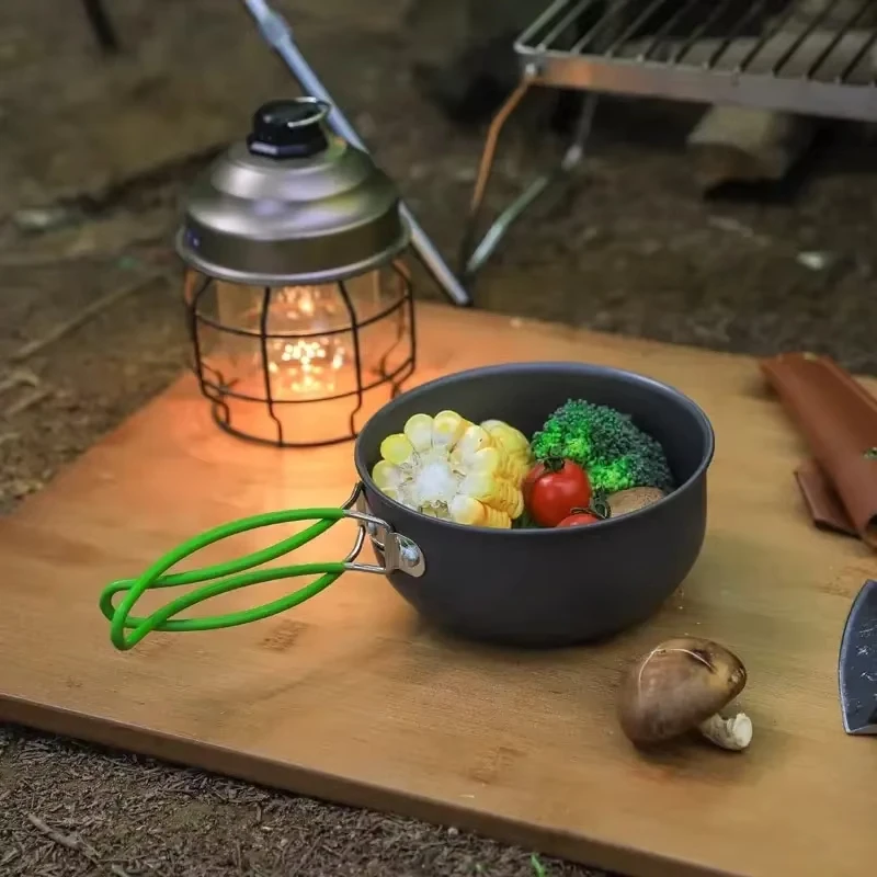 Outdoor-Camping-Kochset, Küchenzubehör, Kochgeschirr-Set aus hartem Aluminiumlegierungsmaterial, Wander- und Picknick-Ausrüstung