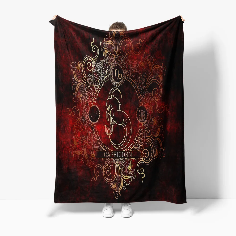 

Capricorn Zodiac Blanket - Star Constellation Print Fleece Throw Blanket for Him Her Gift Idea