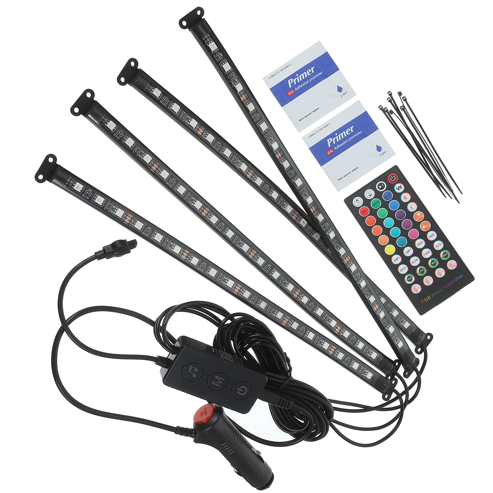 Car Light Strips Interior Decorative Lamps LED Bar Remote Control App Adjustable-72led One to Four Ambient Lighting