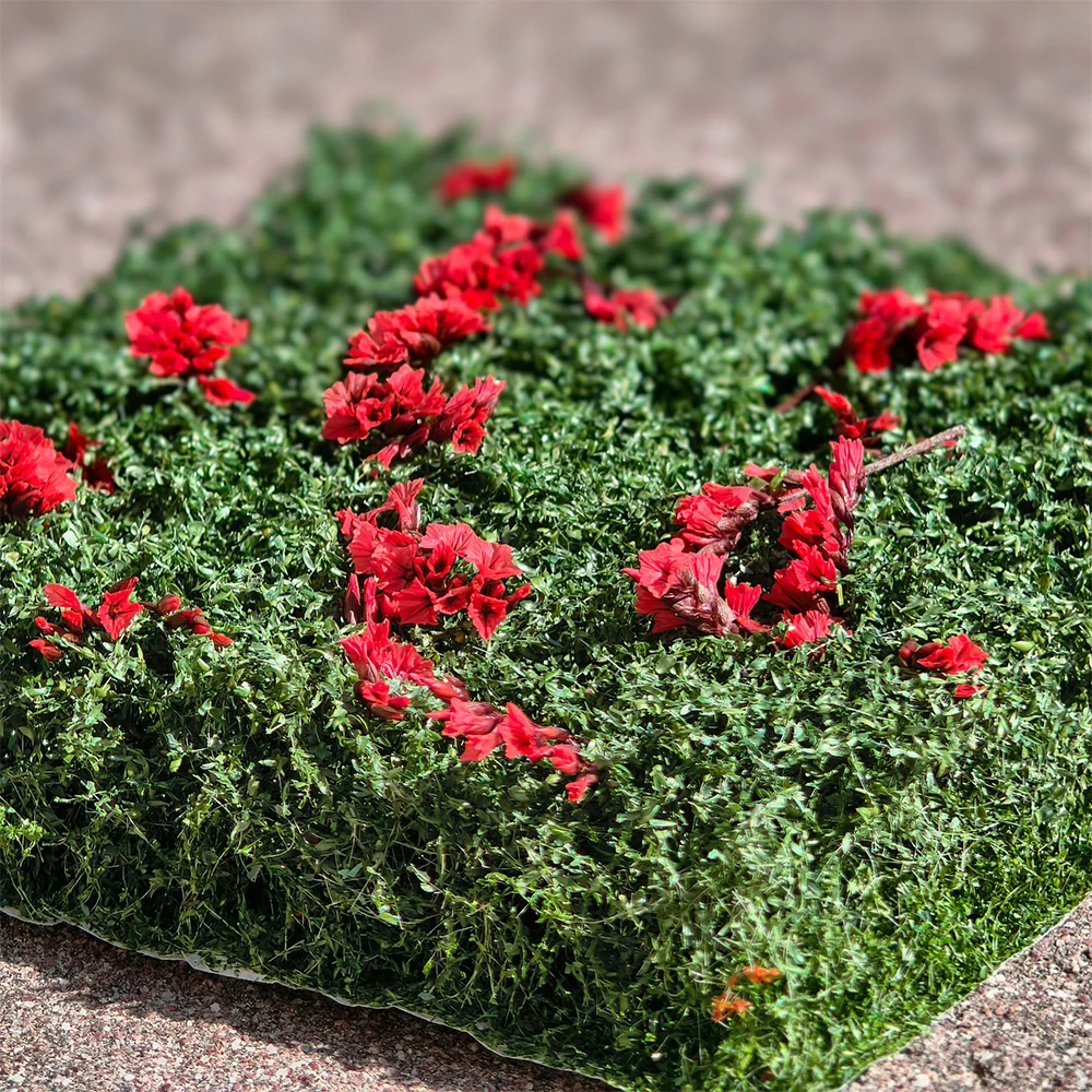 ミニチュア低木と花の群れモデル HO OO N DIY 鉄道列車レイアウト/軍事風景/ウォーゲーム/庭の装飾/ジオラマ用