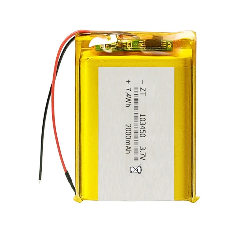 5Pcs 3.7V 2000mAh 103450 Polymer Lithium Battery Lithium Ion Battery For Power Bank GPS 100% Real Capacity