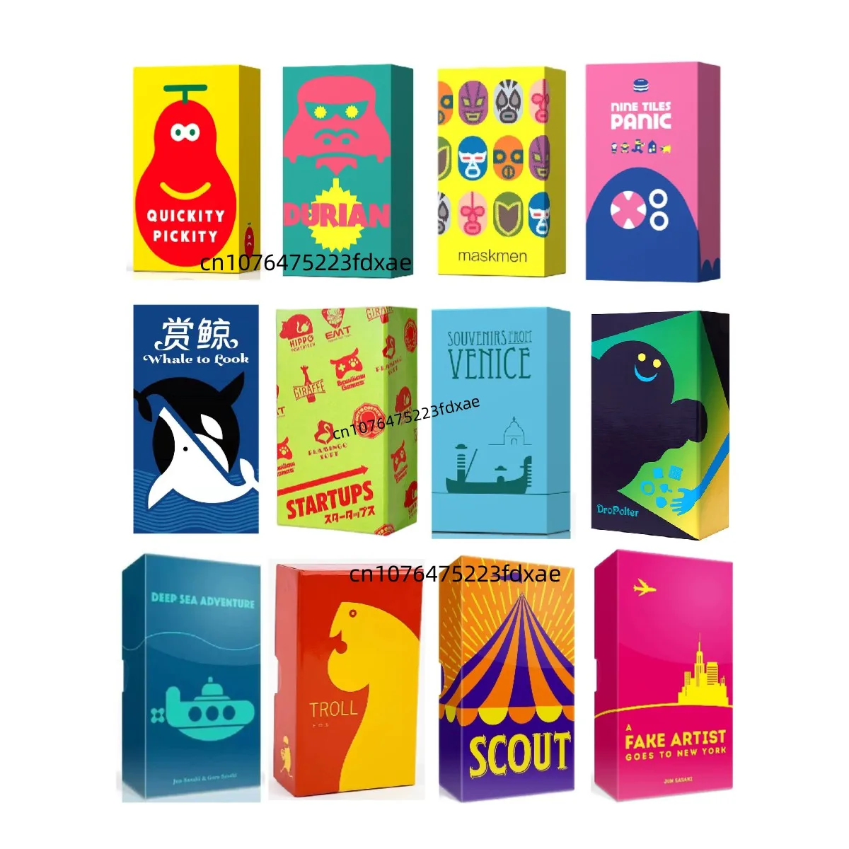 Jeux de société de stratégie "Rouvenirs de Venise • Un faux artiste • Panique de neuf carrelage • Adventure en haute mer • DURIAN•Fun jeu de cartes TROLL