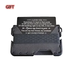 New leather RFID aluminum alloy card holder multi-function minimalist wallet with outdoor metal bottle opener wallet gift