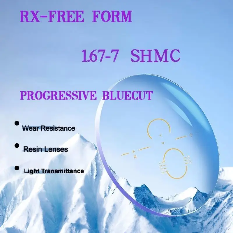 

1.67-7 FREE FORM PROGRESSIVE SHMC/BLUE CUT SHMC--1 Pair(2 Lenses)-Full Set