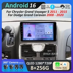 for Chrysler Grand Voyager 5 2011 - 2015 For Dodge Grand Caravan 2008 - 2020 Android Car Radio Multimedia Player GPS Navi BT 4G