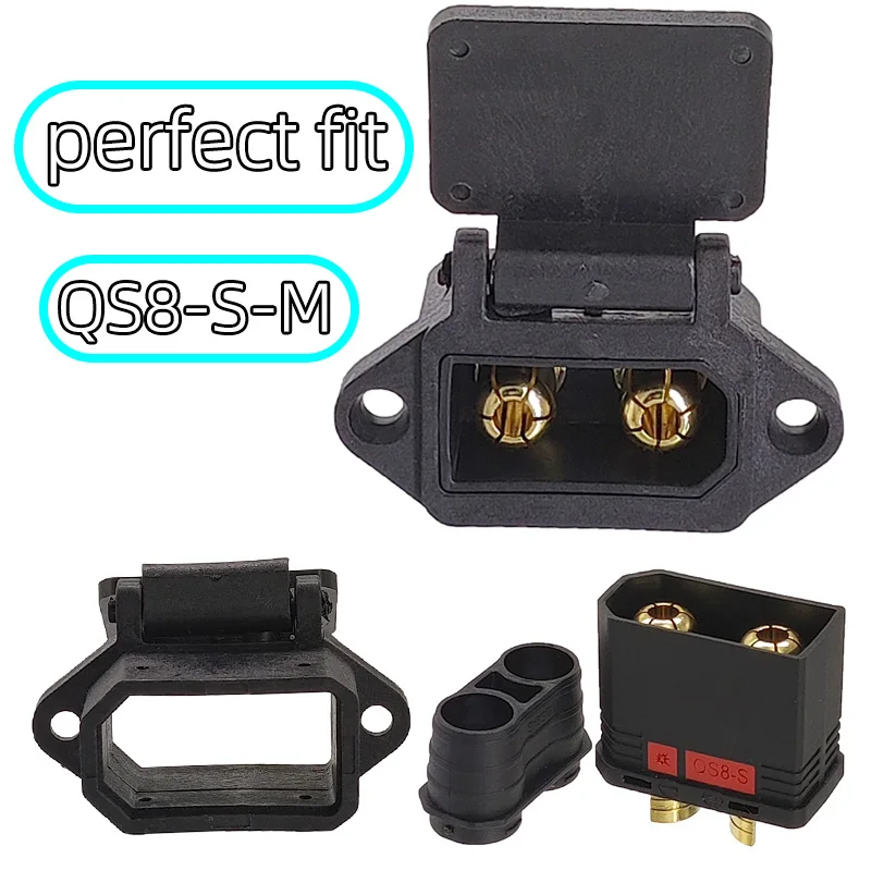 QS8-S-Female sparkproof lithium battery plug (with flange mounting), retrofit e-bike/instrument charging port housing