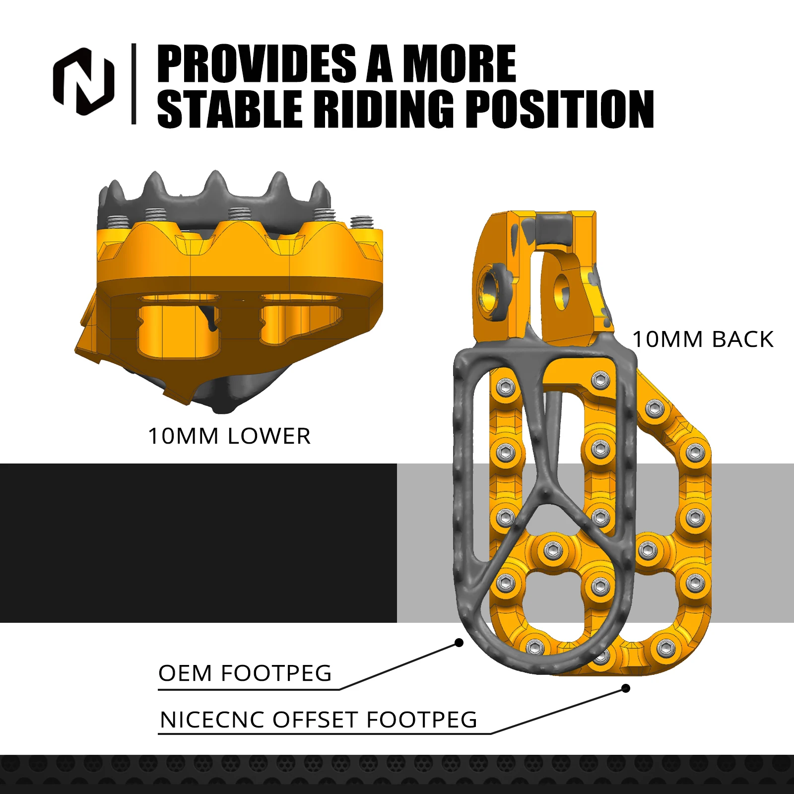 NICECNC 2017-2022 para KTM EXC 300 SX 125 SX-F 450 EXC-F 350 EXC EXCF XCW XC XCF SX SXF 125 250 500 apoyapiés extensores