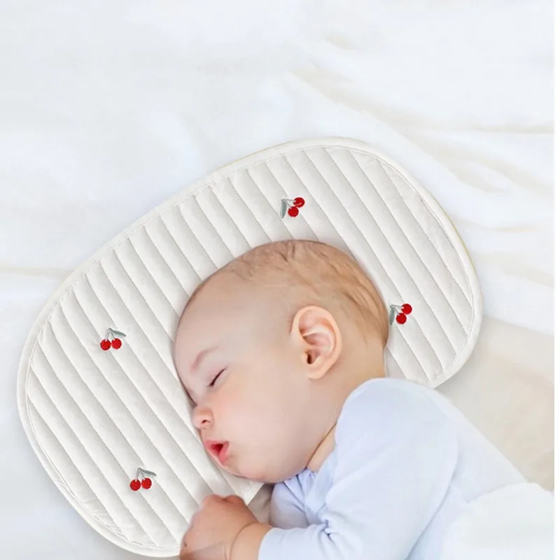 Baby Pillow Cotton Infant Anti-vomiting Milk Skin Ultra-thin Cloud Pillow Newbron Perspiration-proof Shape Cartoon Fruit Cushion