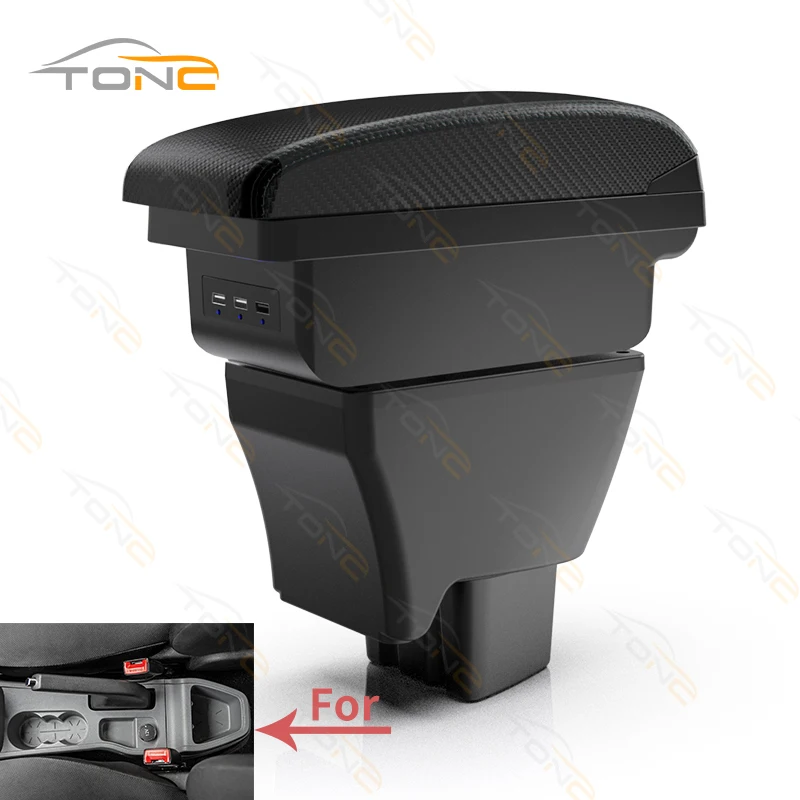 

For Tata Tigor Car Armrest For Tata Tigor 2019 Central Console Storage Box Double Storage Space 3USB Design Car Parts