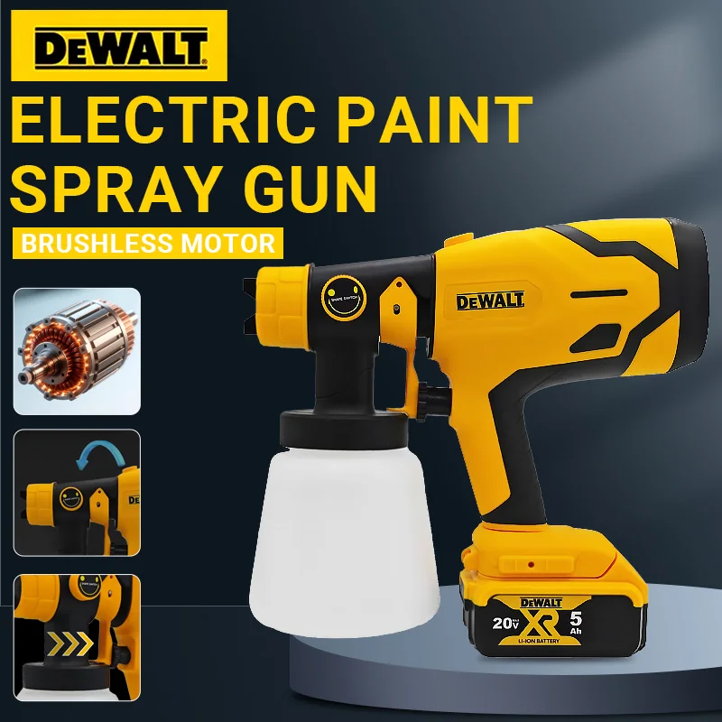 【セール中】Dewalt コードレス電動 800ML スプレーガン ポータブルペイントスプレーヤー ハイパワー 自動車 家具コーティング エアブラシ Dewaltバッテリー対応