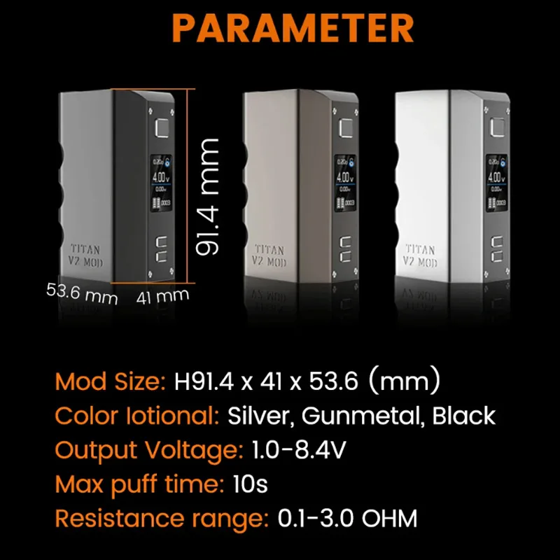 Original Steam Crave Titan PWM V2 BOX MOD 300W High-power By 18650 Battery 1.0V-8.4V Adjustable Voltage Electronic Cigarette view 5