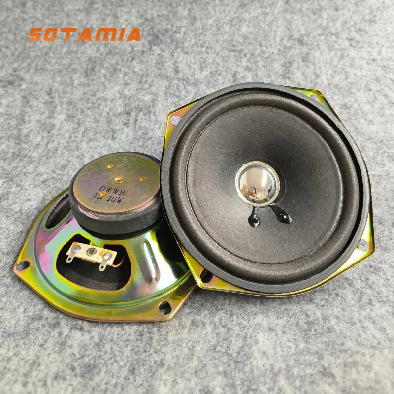 SOTAMIA 2Pcs 5 Inch Full Range Sound Speaker Unit 120mm 4 Ohm 10W Home Audio Speaker DIY Sound Music Home Theater Loudspeaker