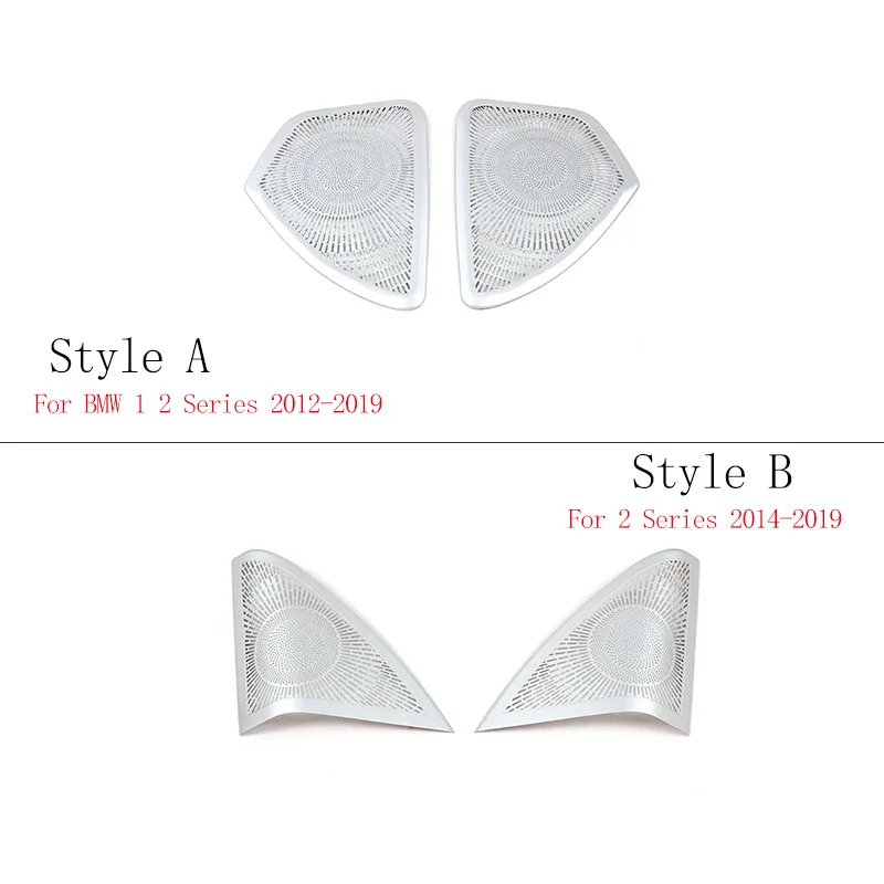For BMW 1 2 Series F20 F21 F22 F23 2012-2019 Stainless steel Car Door Speaker Cover A-pillar Tweeter Cover Car Accessories