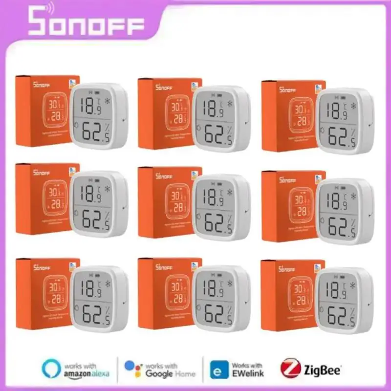 

Умный датчик температуры и влажности SONOFF SNZB-02D Zigbee с ЖК-экраном, удаленный мониторинг в режиме реального времени, Ewelink через Alexa Google Home