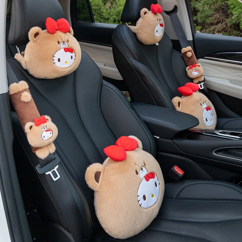 

Sanrio Hello Kitty Car Neck Headrest Pillow Accessories Automobiles Seat Neck Rest Auto Seat Head Support Neck Protector Gifts