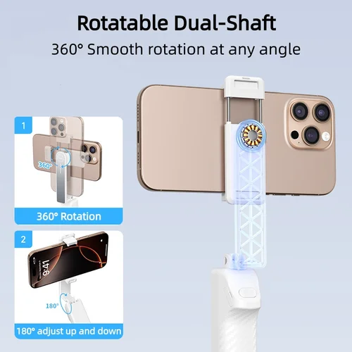 Imagen 2 del producto Mini trípode/palo Selfie inalámbrico Bluetooth con trípode extensible remoto, soporte para teléfono para viajes/Vlog/transmisión en vivo