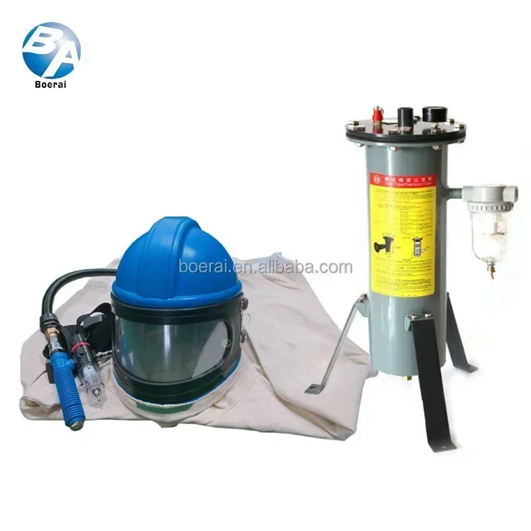 Oxygen helmet sandblasting suit with air filter