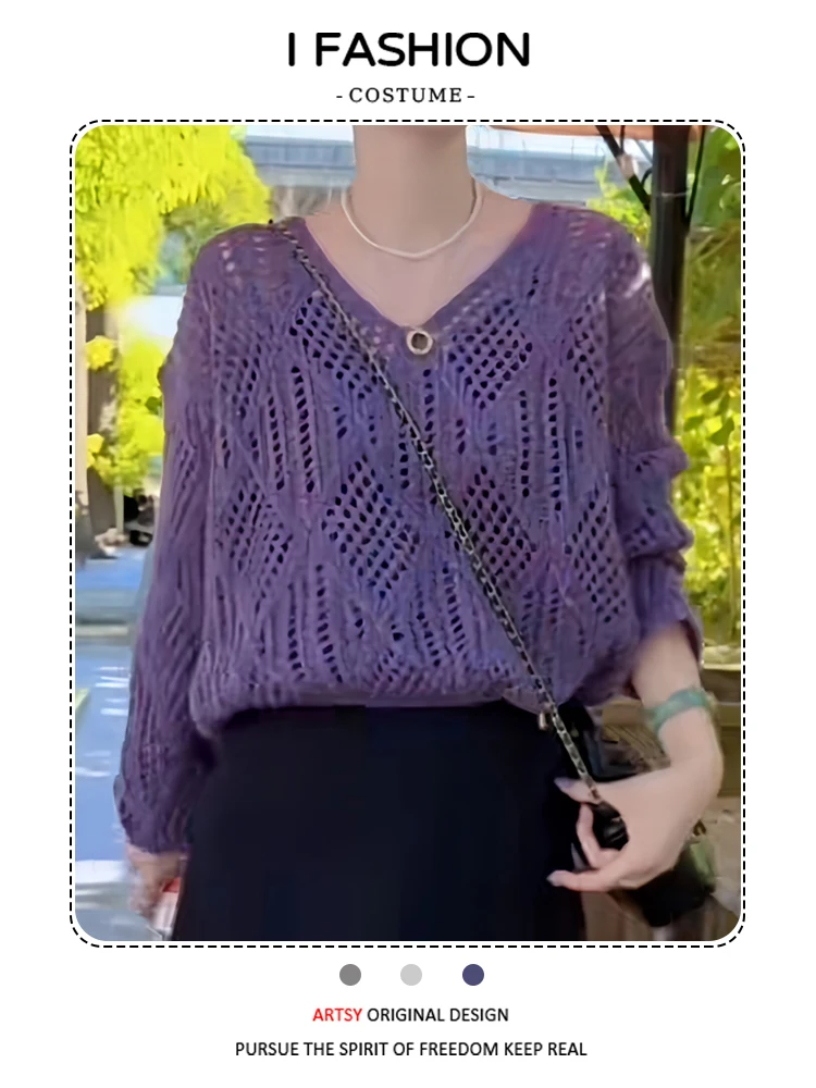 안티에이징 니트 스웨터 캐주얼 롱 슬리브 브이넥 풀오버 여성 패션 가을 2026 신상 슬림핏 편안한 탑