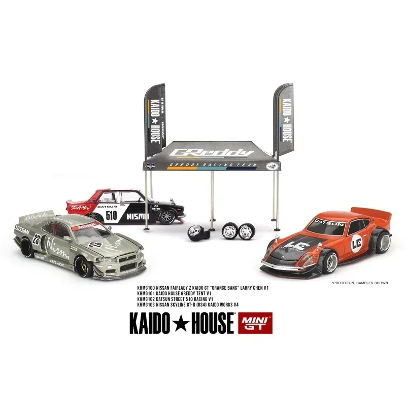 MINIGT 1:64 Kaido House Skyline GTR R33 R34 BMW M3 E30 NSX Evasive V2 Datsun 510 CIVIC EF Diecast Car Model Miniature Toys