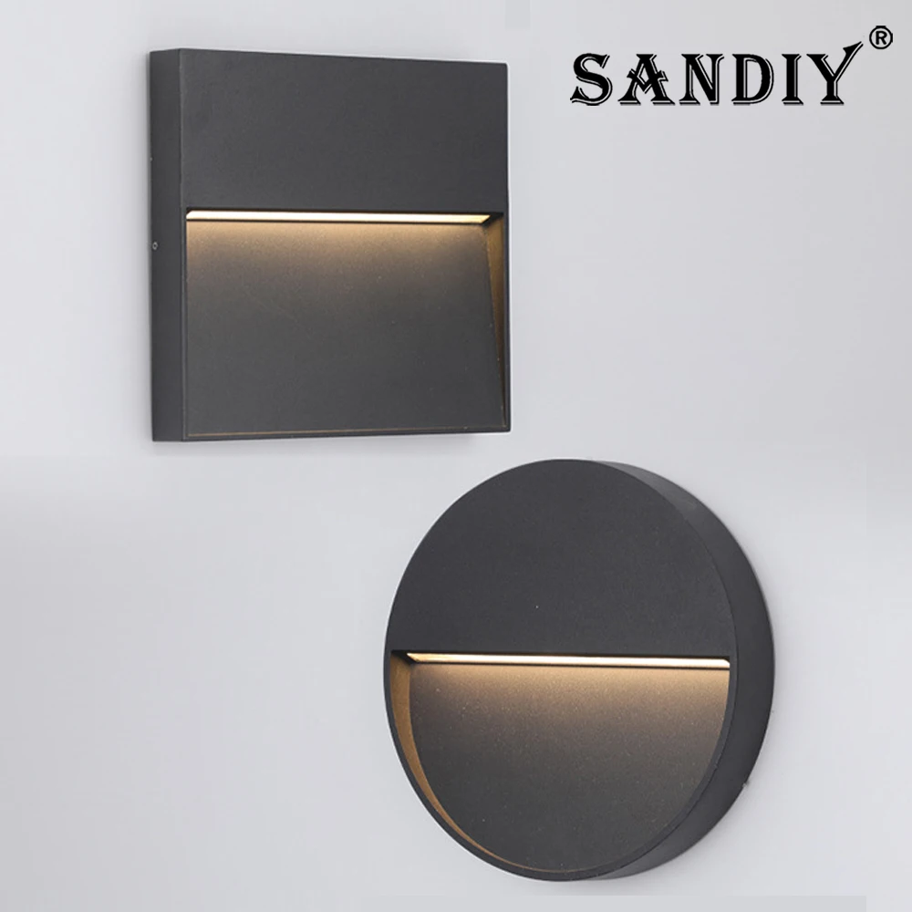 Outdoor LED Wall Lamps Surface Mount Porch Light Round Square Balcony Terrace Deck Lighting Street Yard Fence Gate Sconces IP65