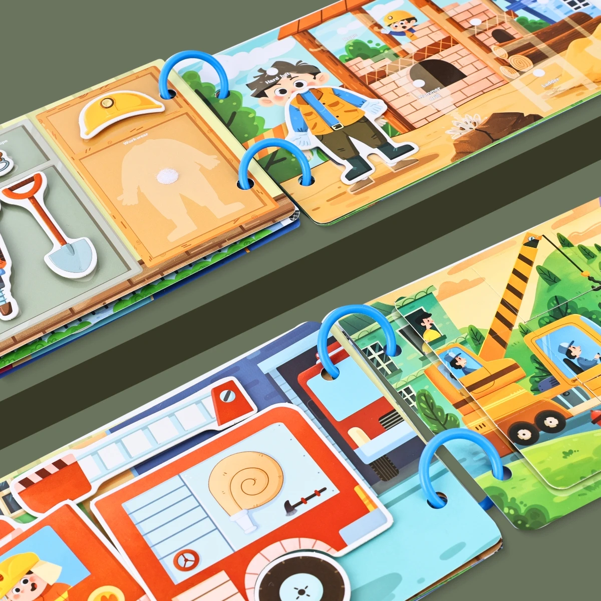 Livro ocupado interativo educacional para educação infantil, livro silencioso com tema de tráfego reutilizável, jogo de quebra-cabeça de correspondência de cores de formato cognitivo de iluminação de veículos, brinquedo diy para cultivar capacidade prática, presente de feriado adequado para meninos e meninas de mais de três anos