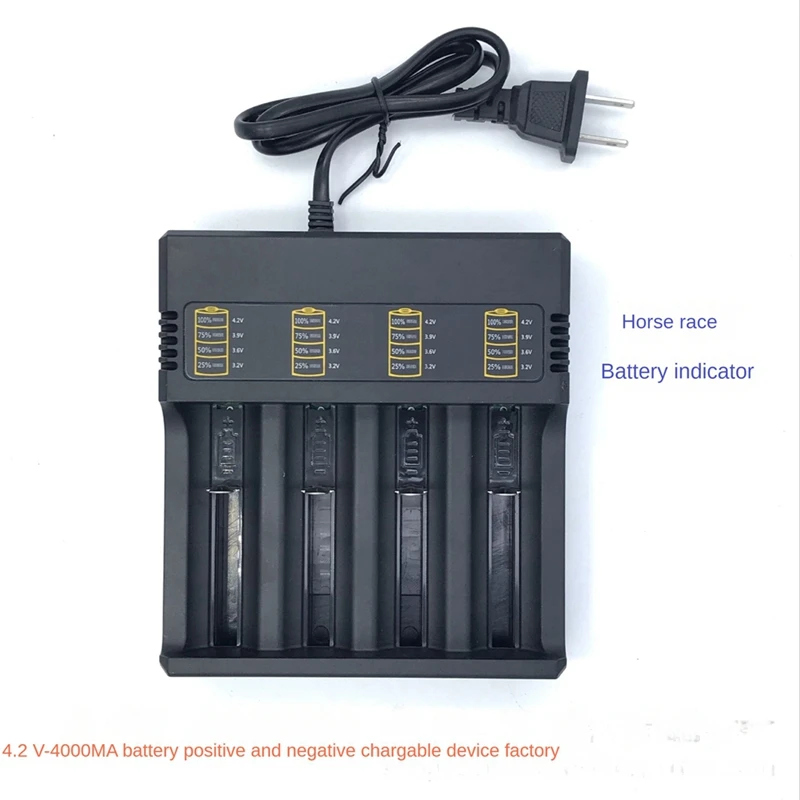 1 Piece 18650 Battery Charger 4 Slots Rechargeable Lithium Battery For 3.7V 18650 26650 21700 14500 16340 US Plug