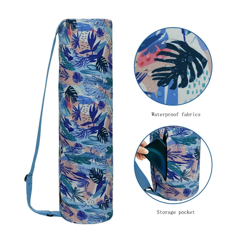 Outdoor Large Capacity Printed Canvas Yoga Bag Single Shoulder Yoga Mat Storage Bag Yoga Bag