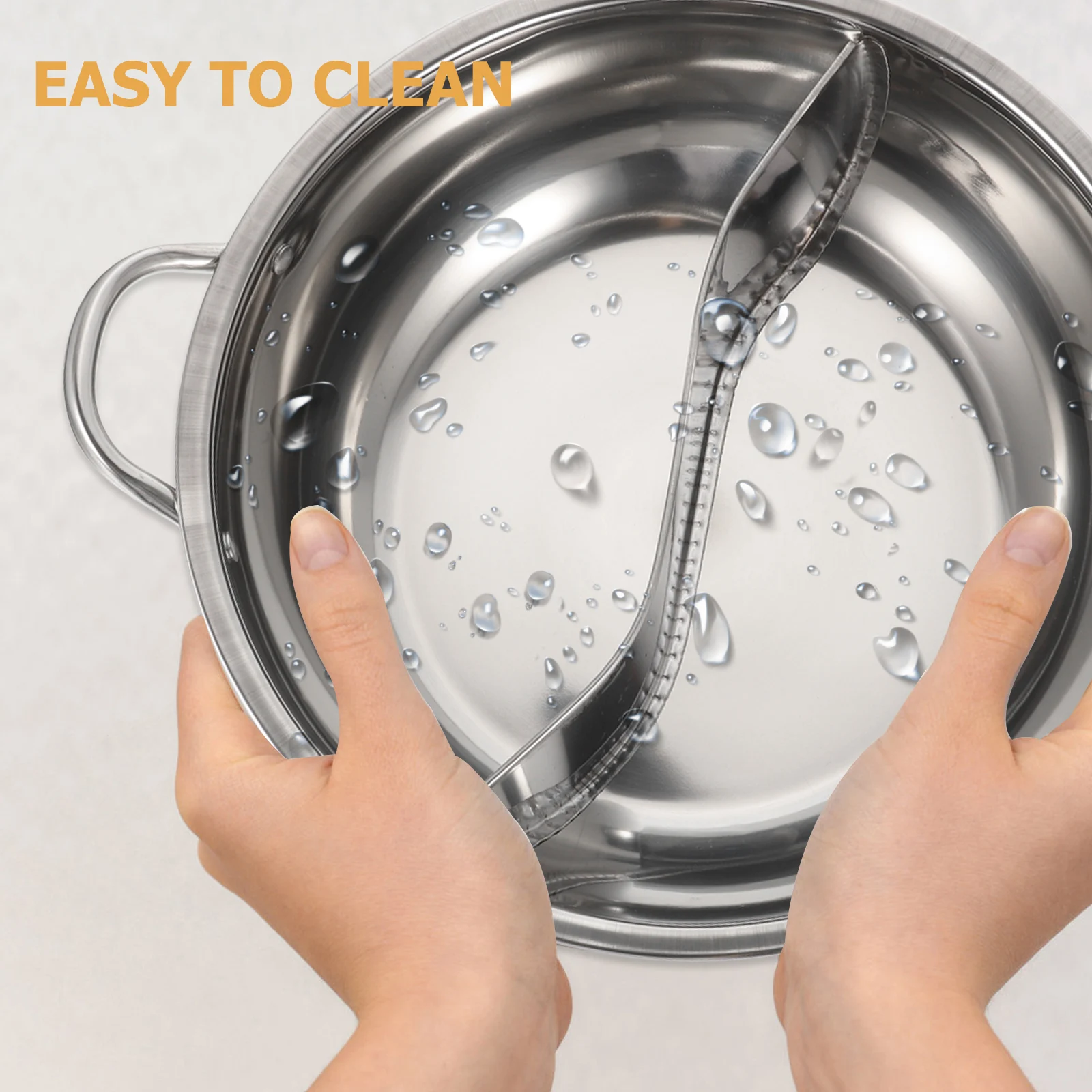 

Duck Hot Pot Double-sided Separator Stainless Steel Two- Large Size Even Heating Divided Pan