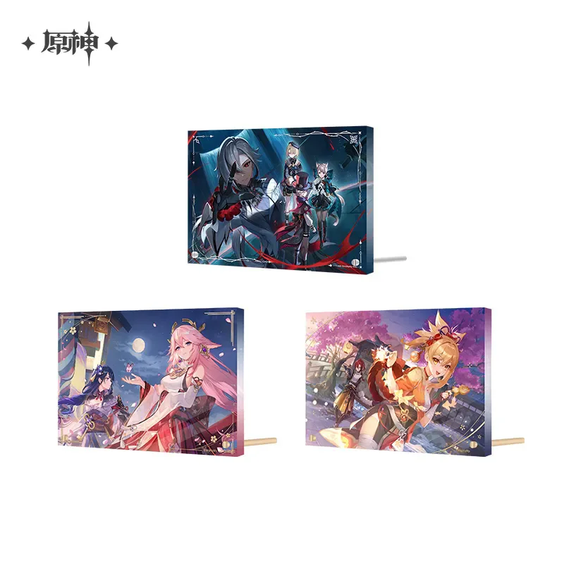 

Game Genshin Impact Official Merch miHoYo Original Authentic Theme Series Painting Acrylic DIY Decorative Stand Yoimiya Yae Miko