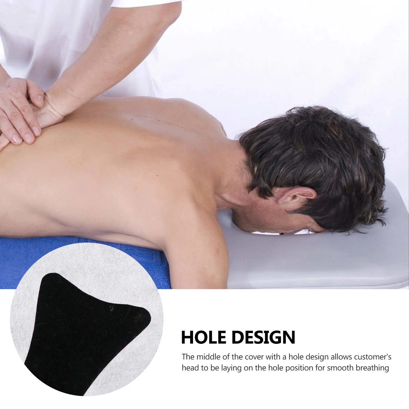 100Pcs Disposable Soft Bed Pillow Towel Cover Breathable Face Hole Mat Massage Headrest Hole Cushion for Beauty Salon Spa