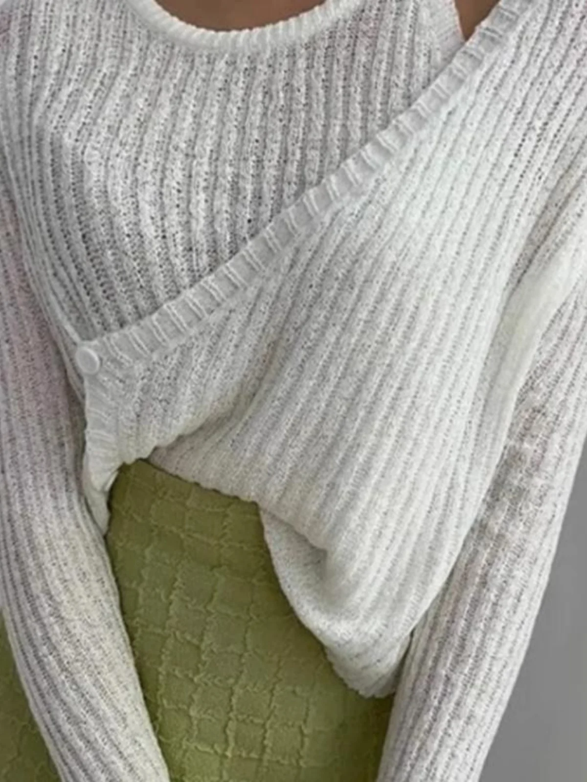 

Женский тонкий вязаный свитер для ранней осени, модный, с ажурным дизайном, с длинным рукавом, для кондиционированных помещений, солнцезащитный топ